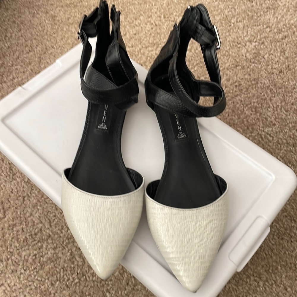Black and white flats by Steve Madden